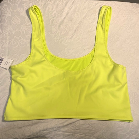New With Tags Good American Key Lime Swim Bikini Top Tank Yellow 2XL (5) 2X Suit - Picture 1 of 13